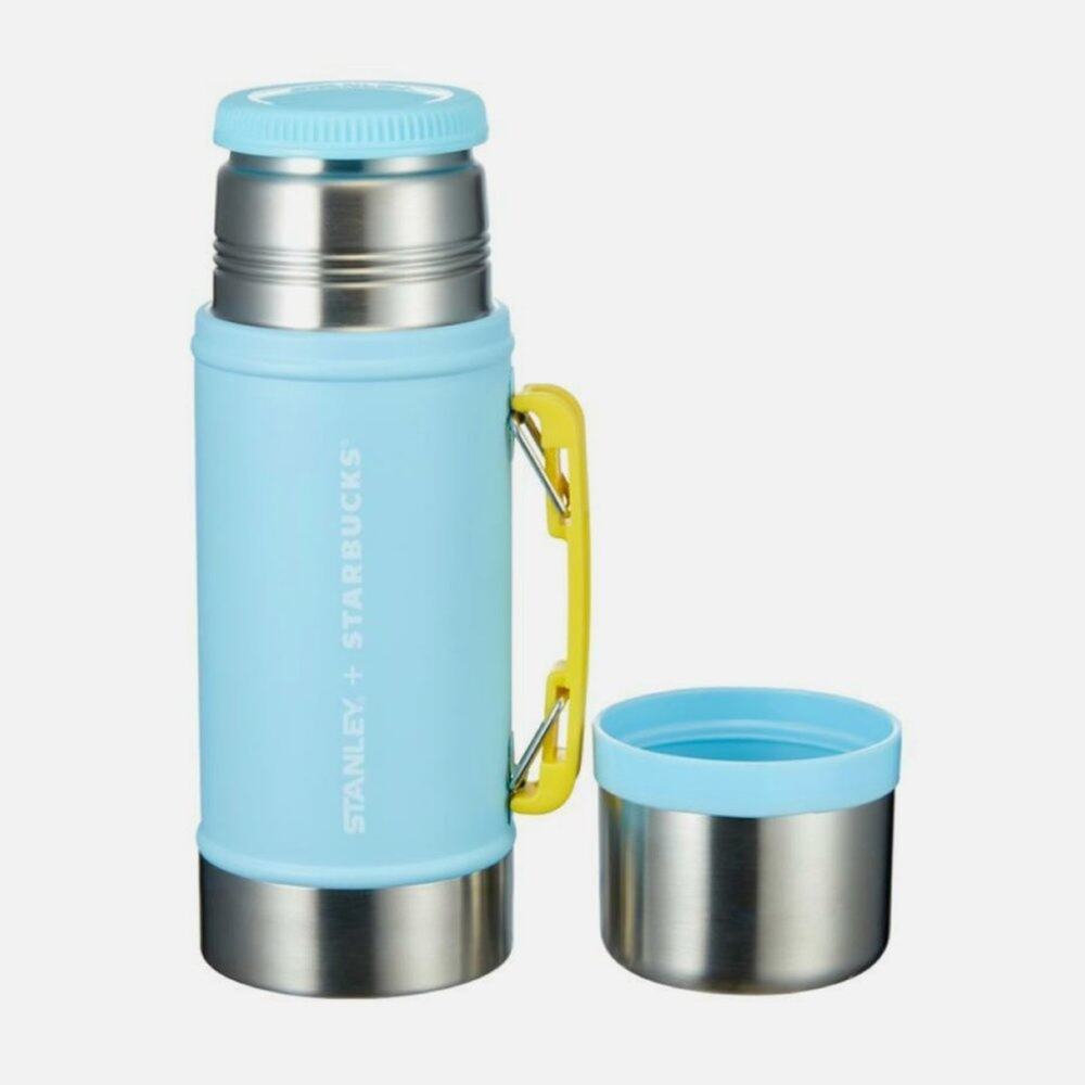 STARBUCKS x STANLEY Korea 2022 24oz Thermos Pale Blue Yellow Unused Rare